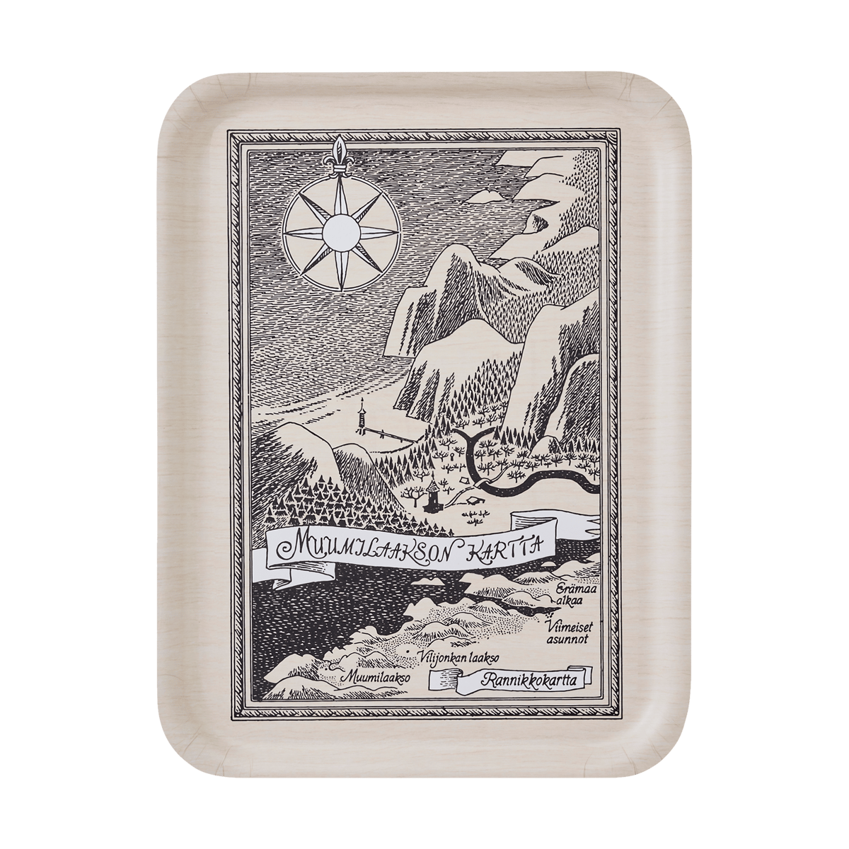 Muurla Moomin bakke 32×42 cm Finnish Moominvalley map