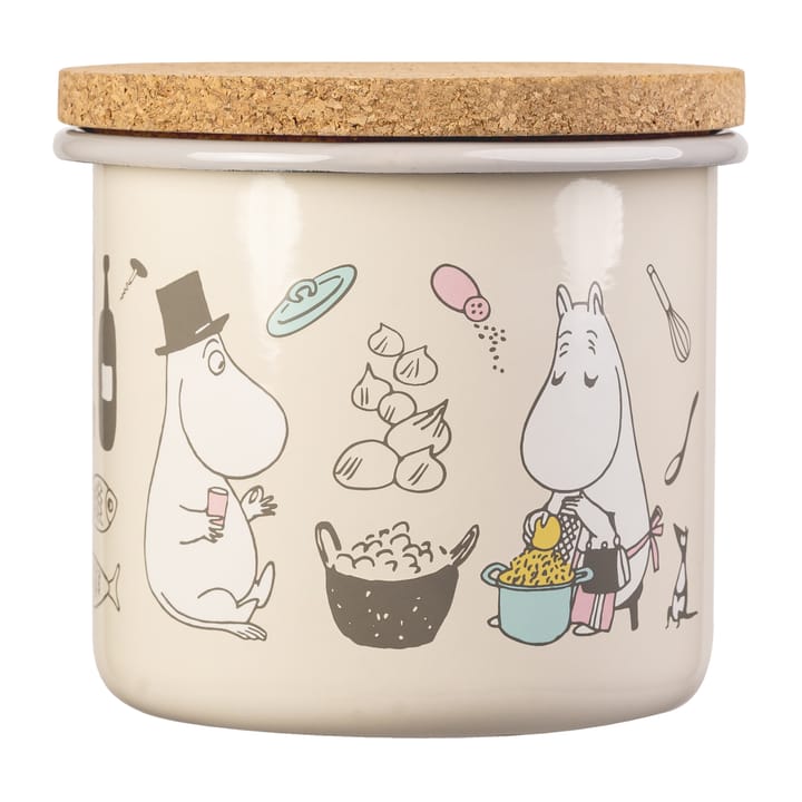 Moomin emaljekrukke med korklåg 1,3 L, Bon Appétit Muurla