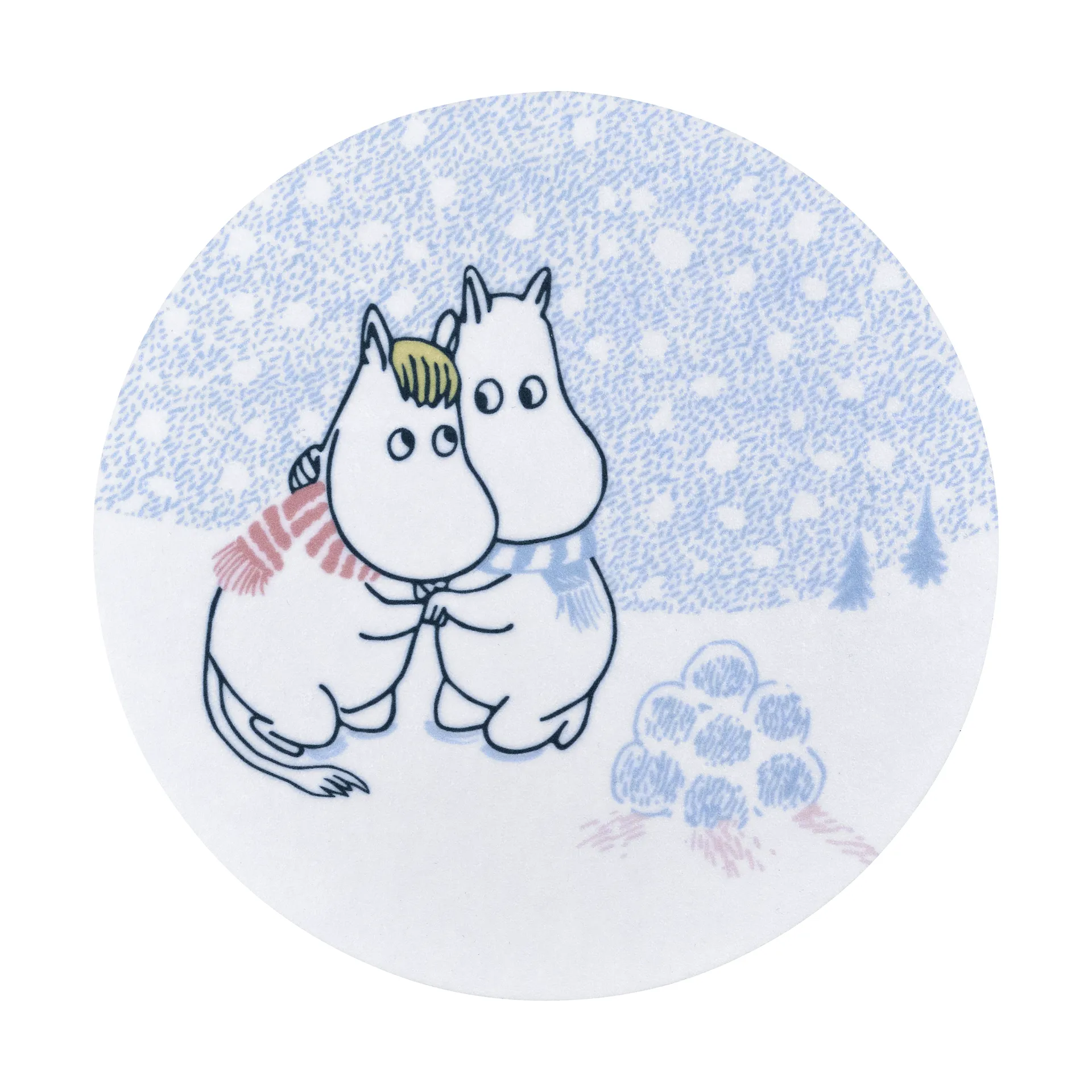 Moomin glasbrikker Ø10 cm, Let it snow Muurla