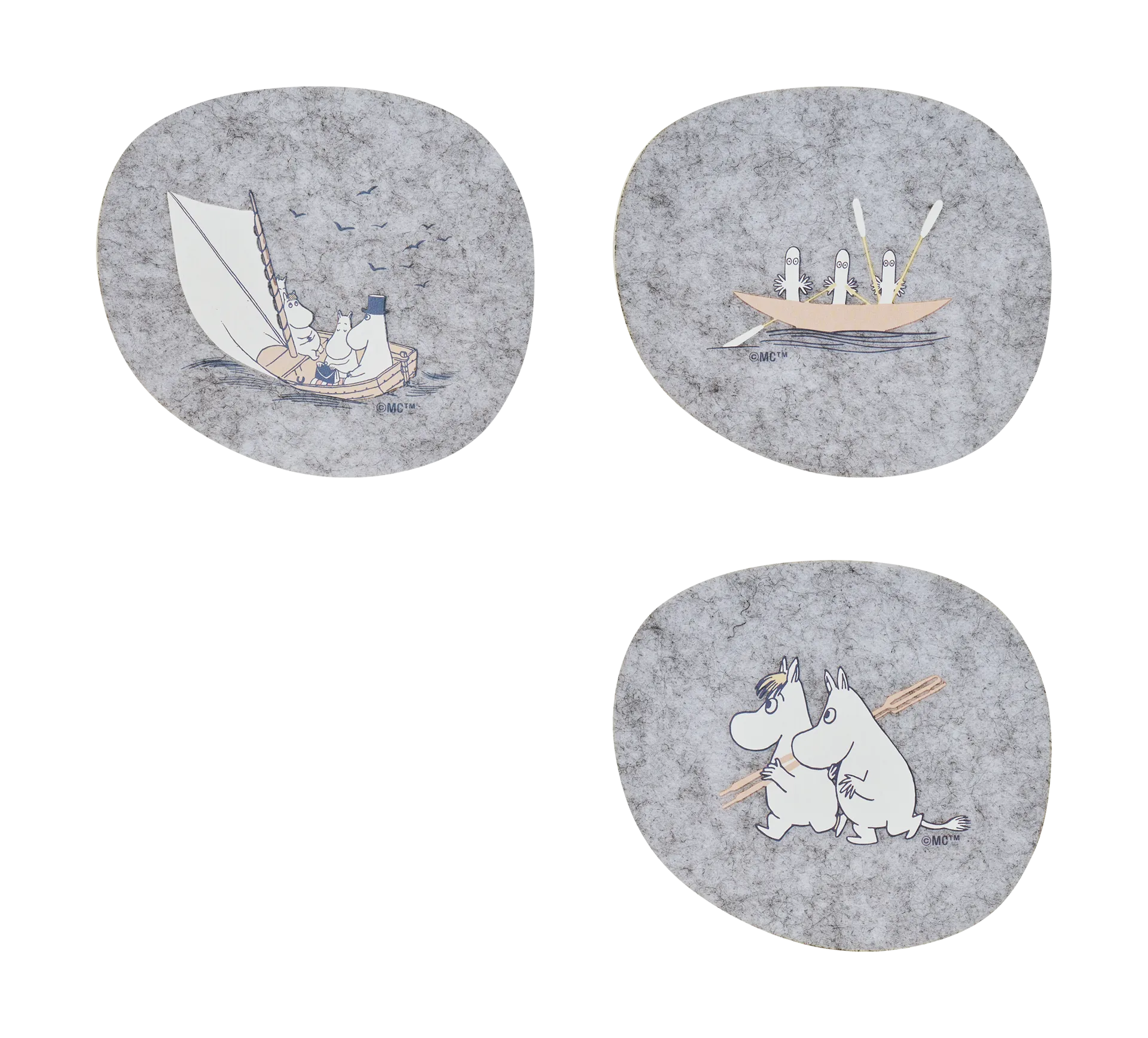 Moomin glasbrikker 9,5x11 cm 4 dele, Sailors Muurla