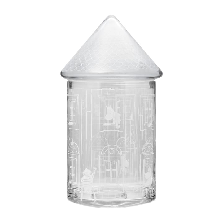 Moominhouse glaskrukke med låg 30,5 cm - Klar - Muurla