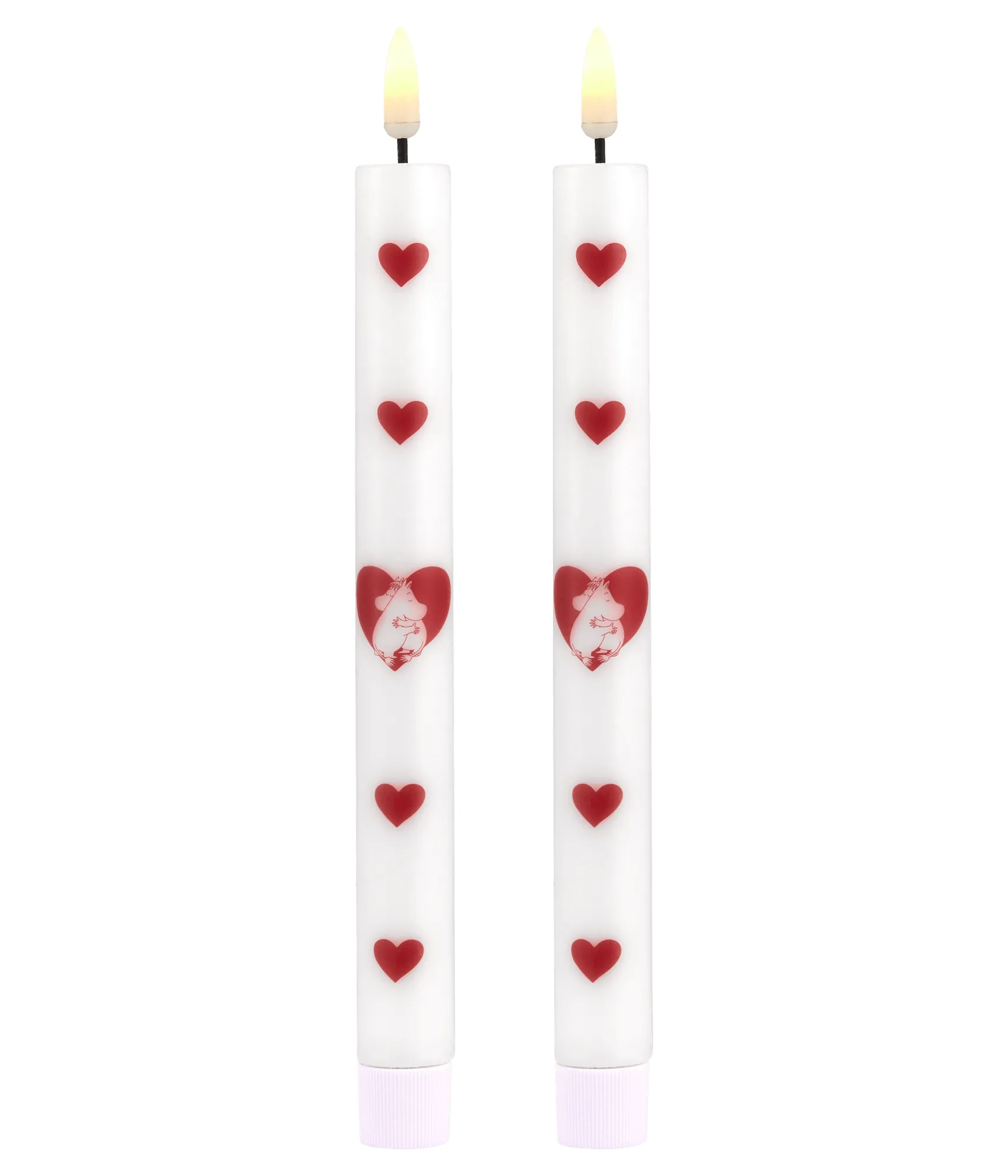 Mumin LED-kronelys 25 cm, Heart, 2-pack Muurla