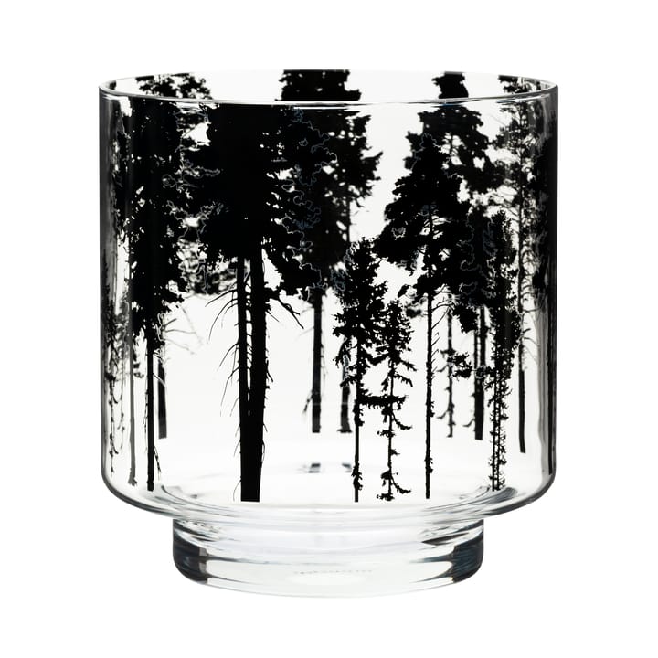 Nordic The Forest fyrfadsstage/vase 17 cm, Klar/Sort Muurla