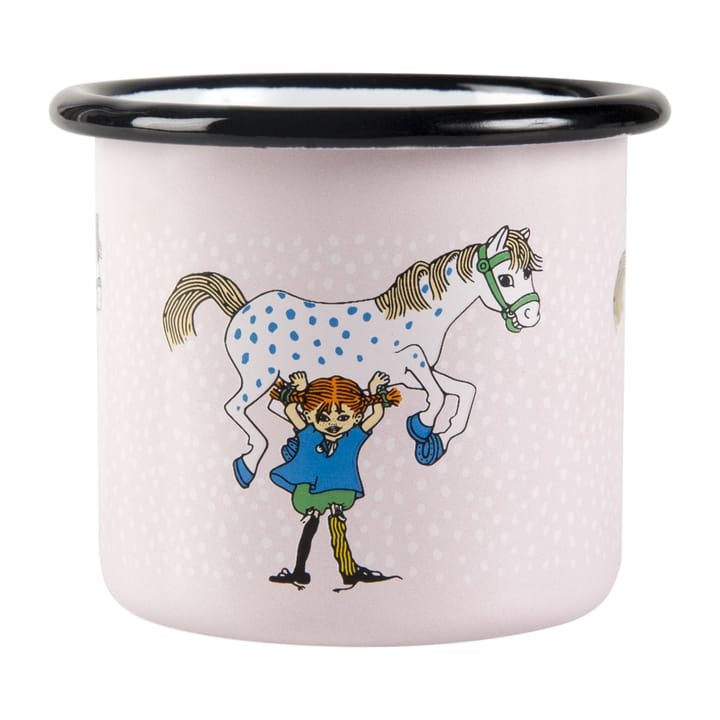 Pippi and the horse emaljekrus 1,5 dl, Light pink Muurla