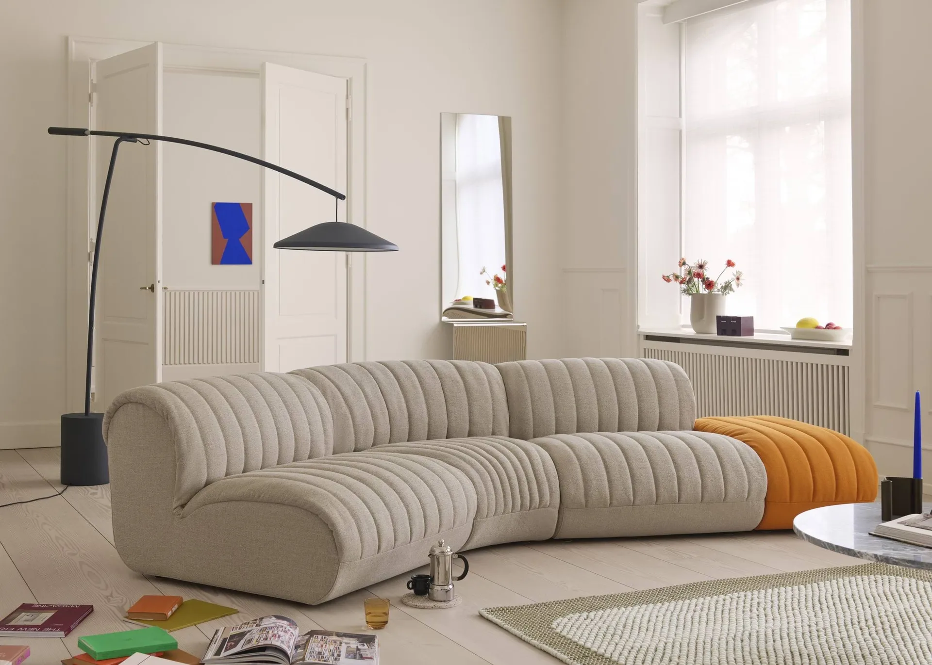 Coltre modulsofa, Konfiguration 4, turf-sand, 3-personers sofa Muuto