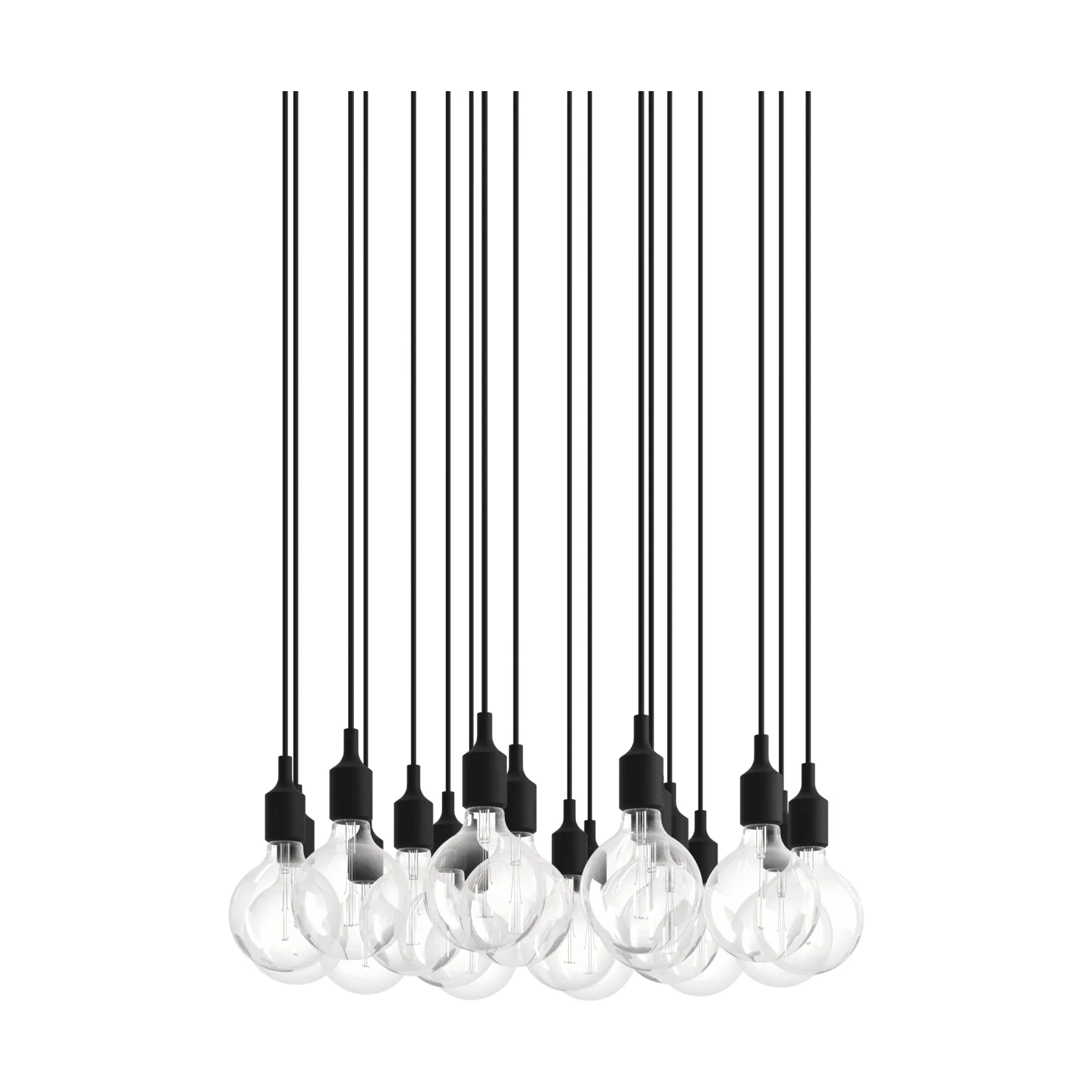 E27 Pendant Cluster 18 pendel lampe, Black Muuto