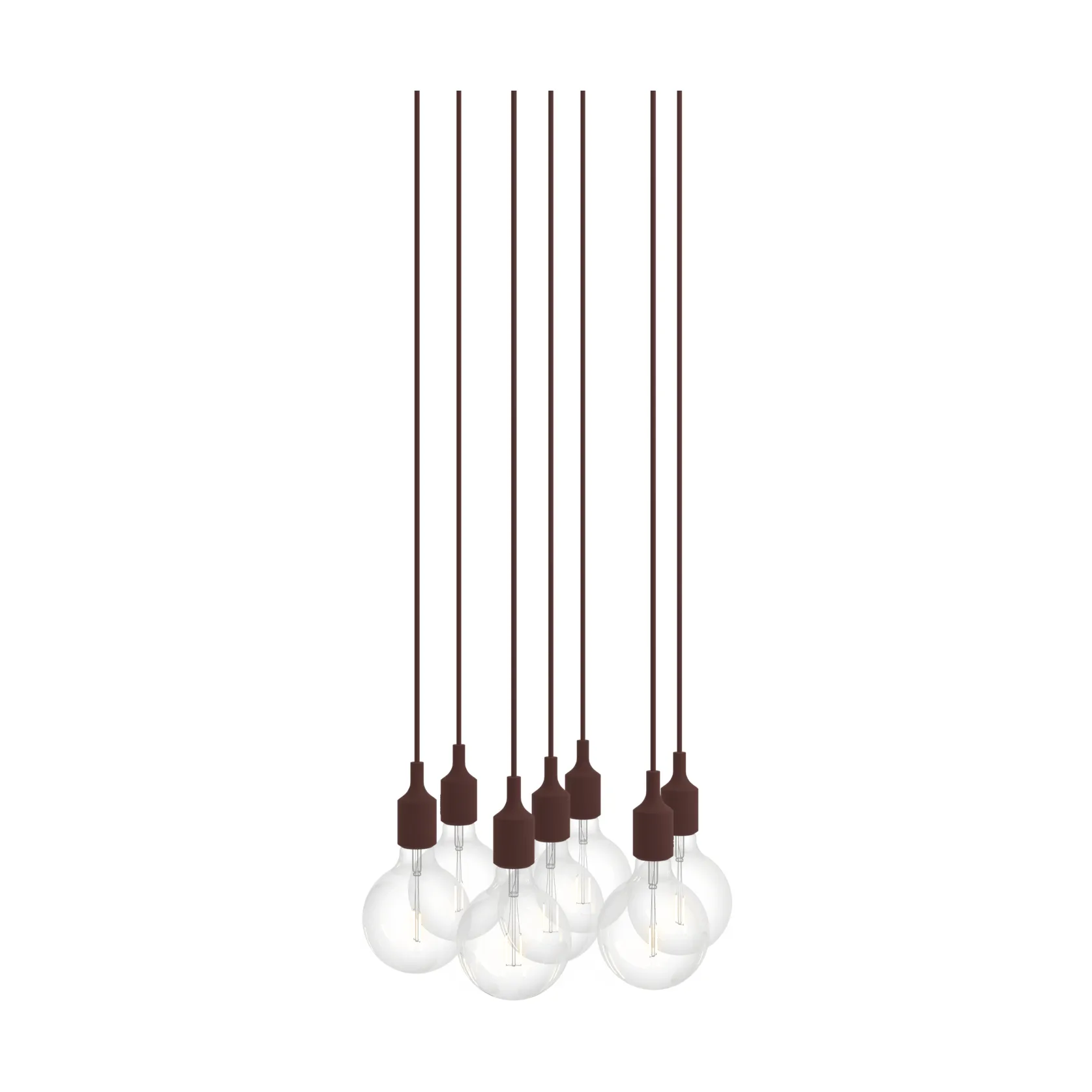 E27 Pendant Cluster 7 pendel lampe, Mørkerød Muuto