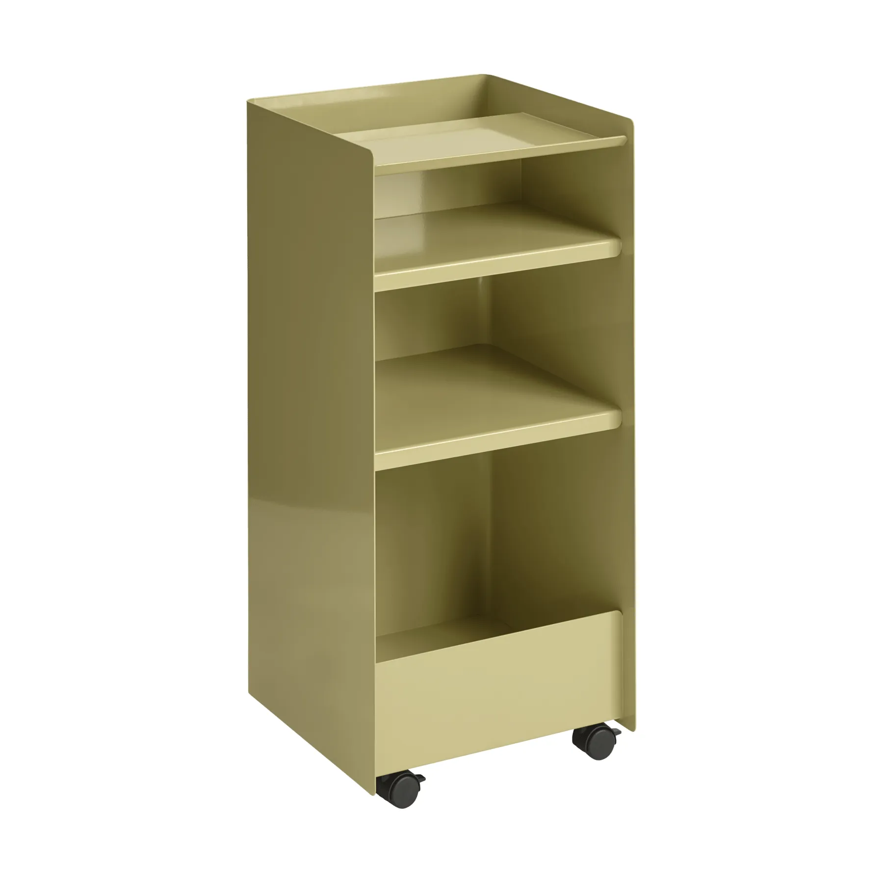 Folded Trolley rullevogn åben, Dark beige green, 37,4x38,7x37,2 cm Muuto