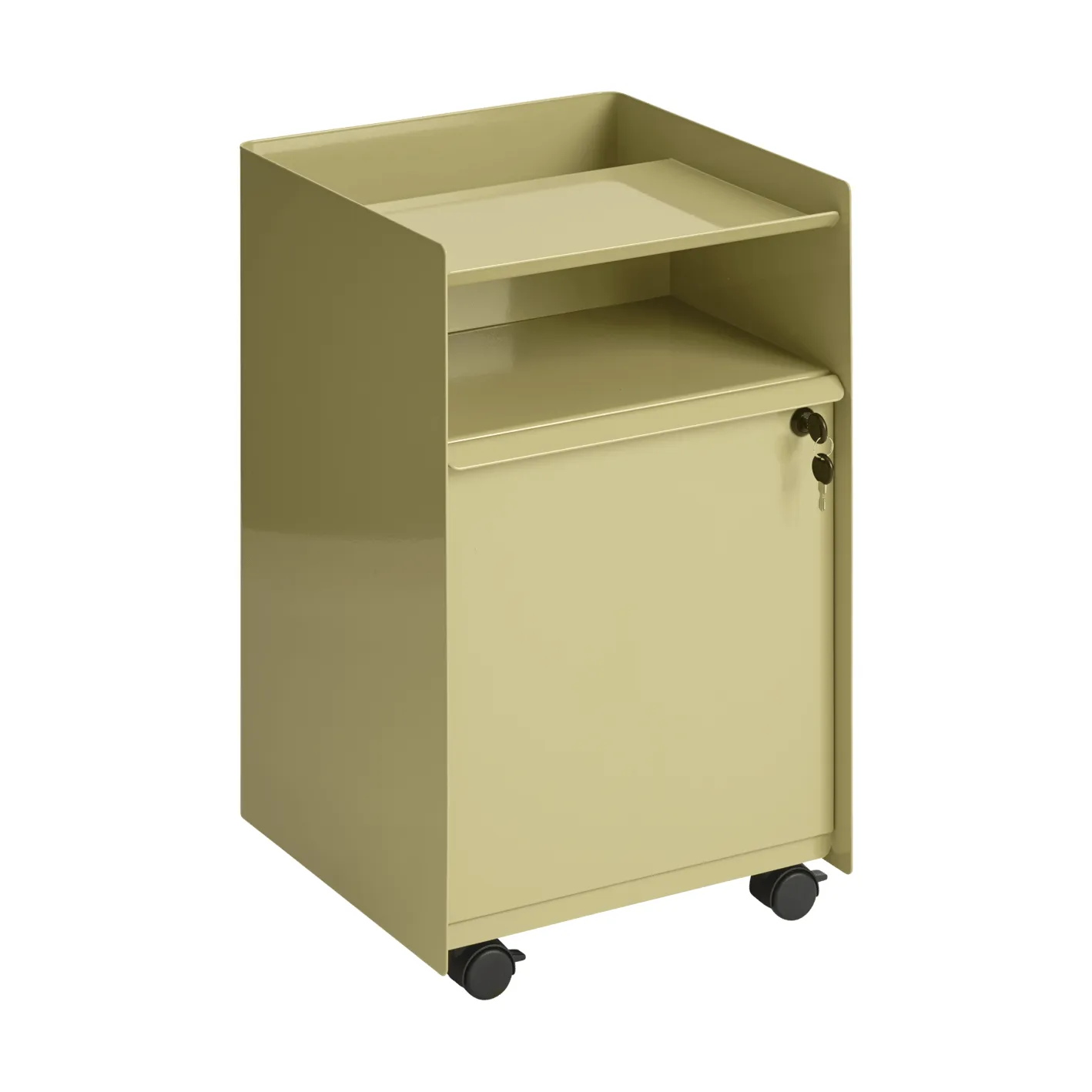 Folded Trolley rullevogn med skab, Dark beige green Muuto