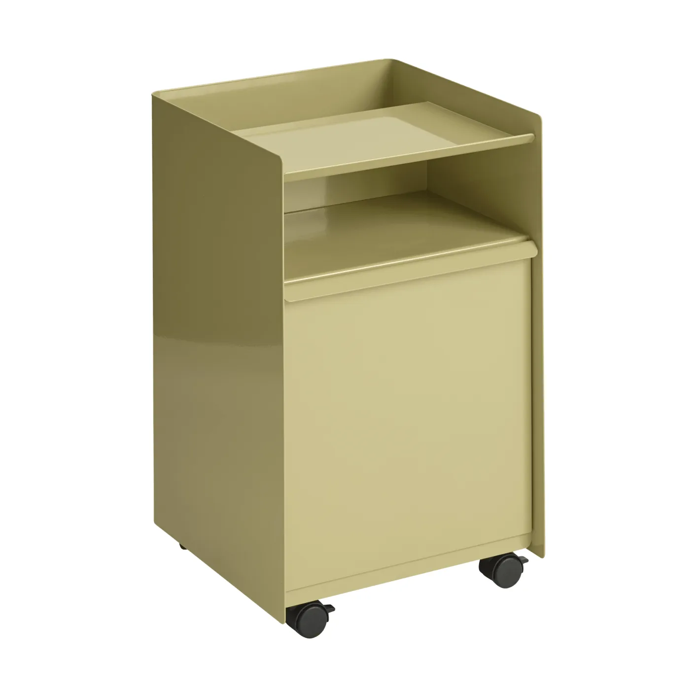 Folded Trolley rullevogn med skuffe, Dark beige green Muuto