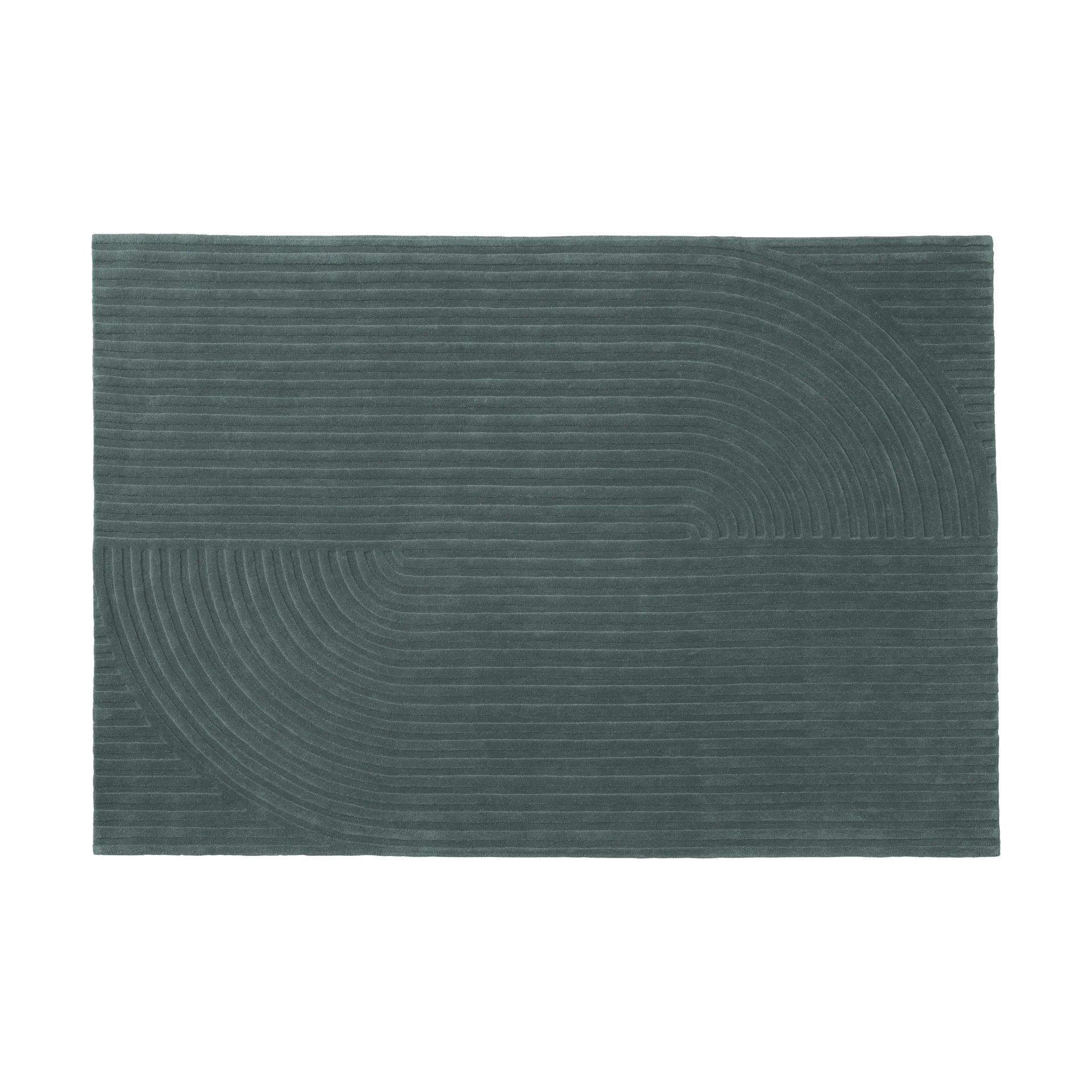 Relevo Rug Quattro uldtæppe, Dark green, 170x240 cm Muuto