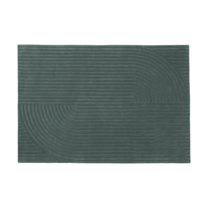 Relevo Rug Quattro uldtæppe - Dark green, 170x240 cm - Muuto