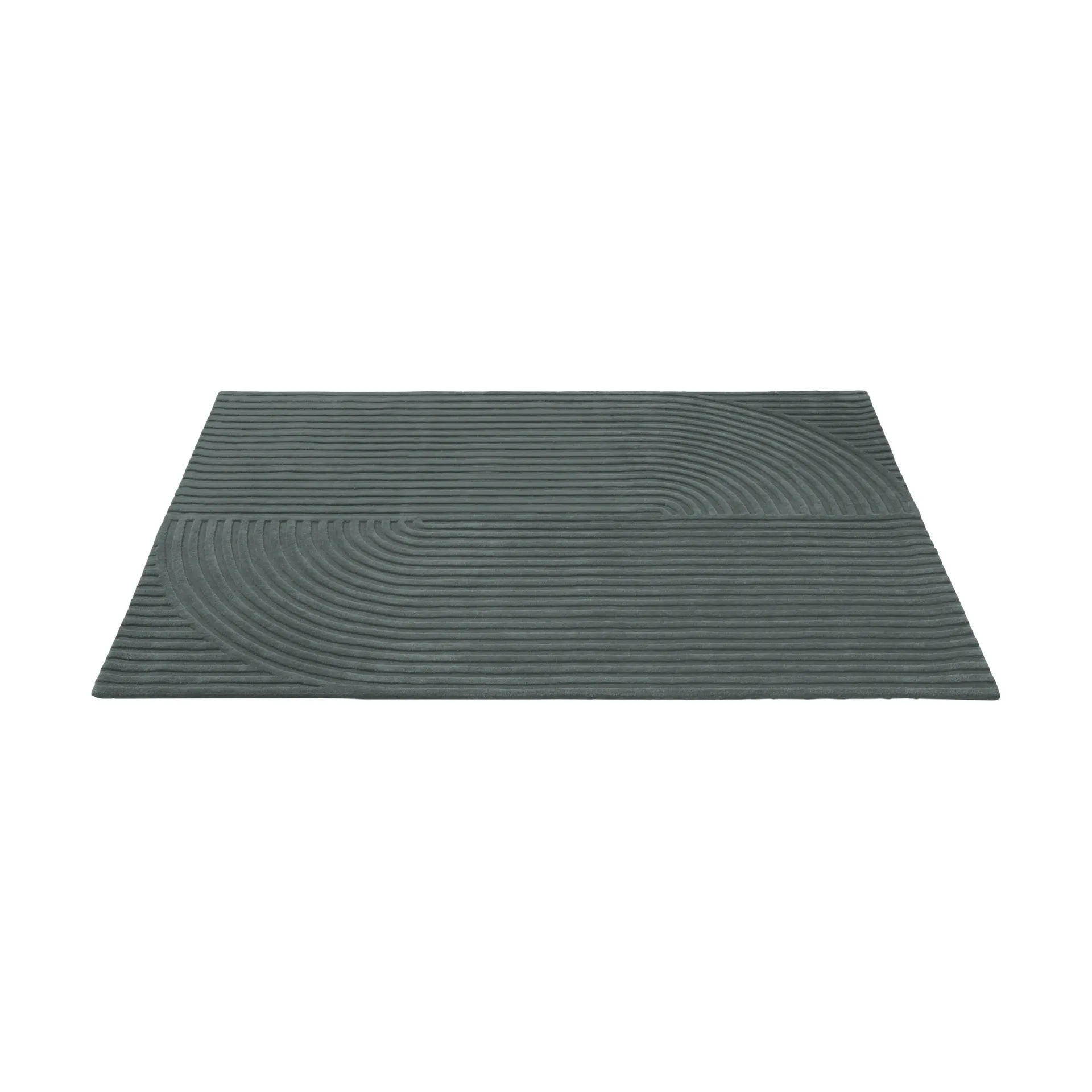 Relevo Rug Quattro uldtæppe, Dark green, 170x240 cm Muuto