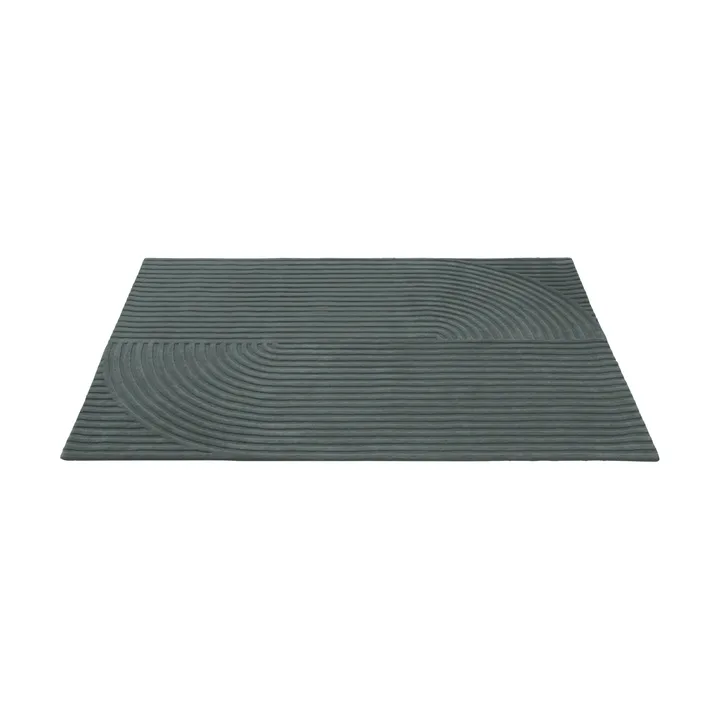 Relevo Rug Quattro uldtæppe - Dark green, 170x240 cm - Muuto
