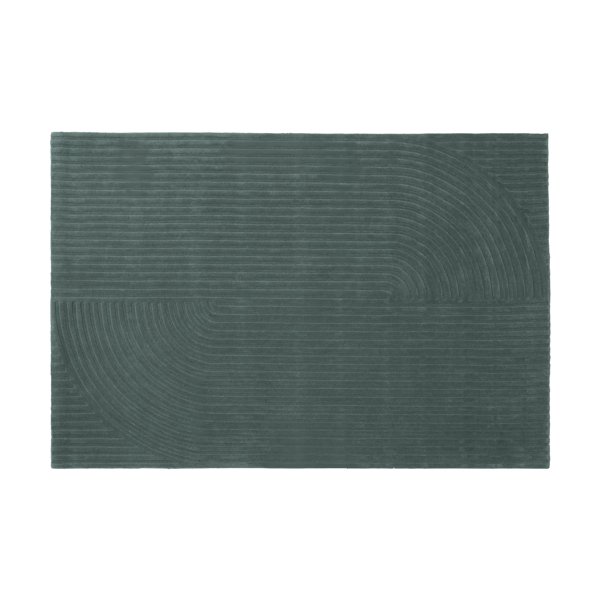 Relevo Rug Quattro uldtæppe, Dark green, 200x300 cm Muuto