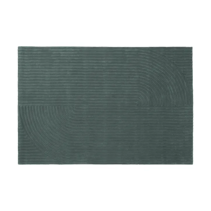 Relevo Rug Quattro uldtæppe - Dark green, 200x300 cm - Muuto