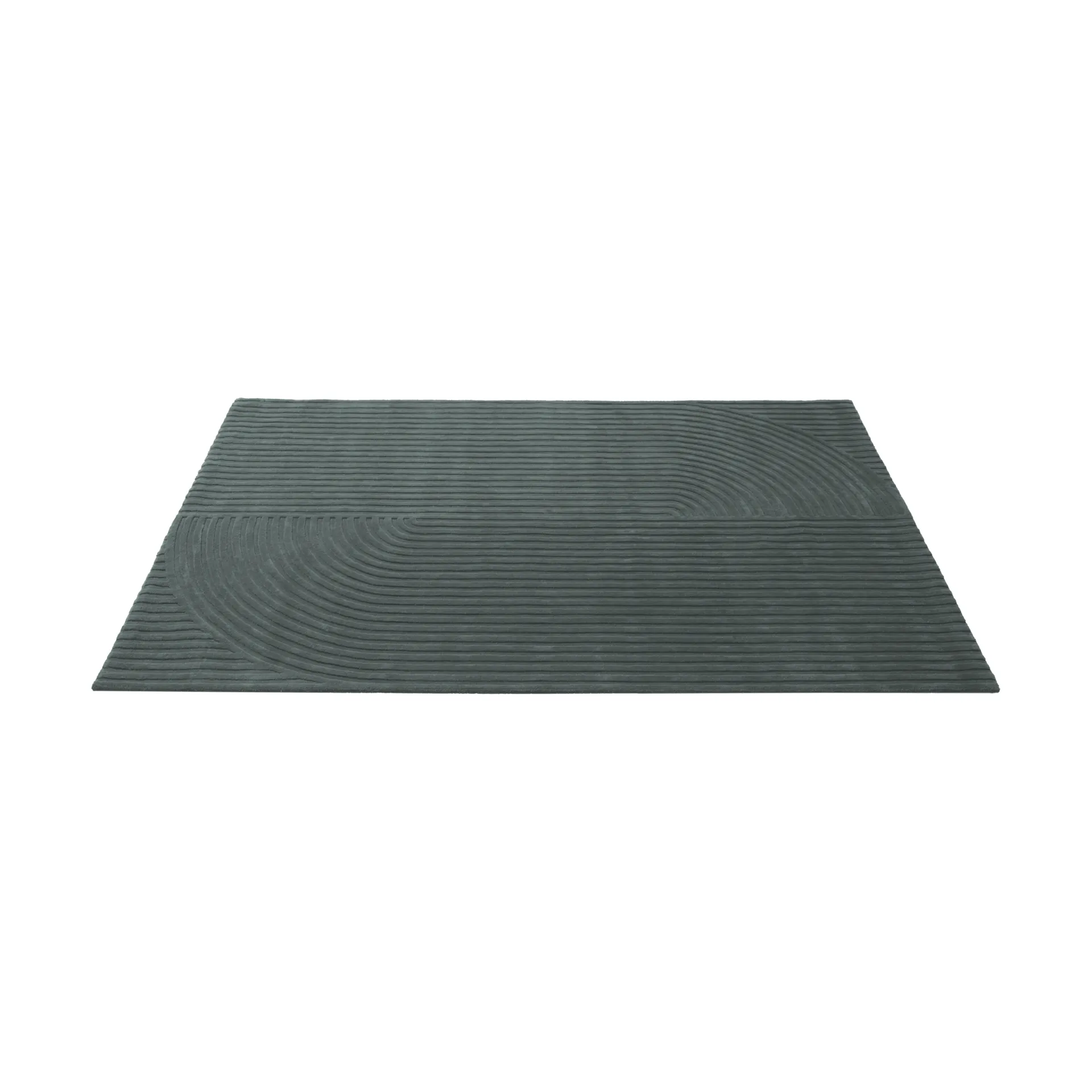 Relevo Rug Quattro uldtæppe, Dark green, 200x300 cm Muuto