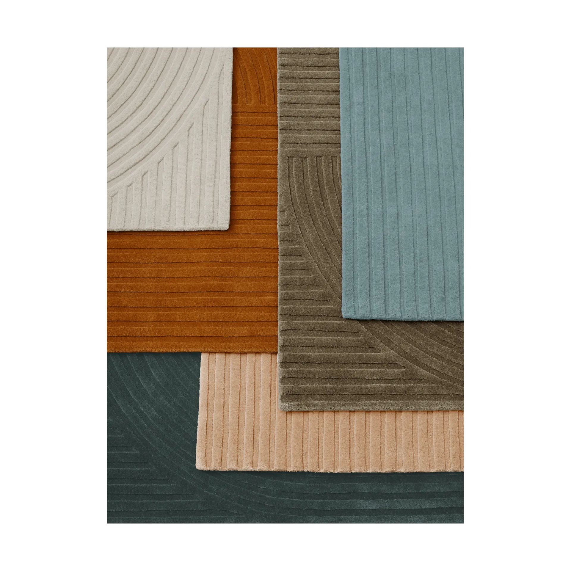 Relevo Rug Quattro uldtæppe, Sage green, 200x300 cm Muuto