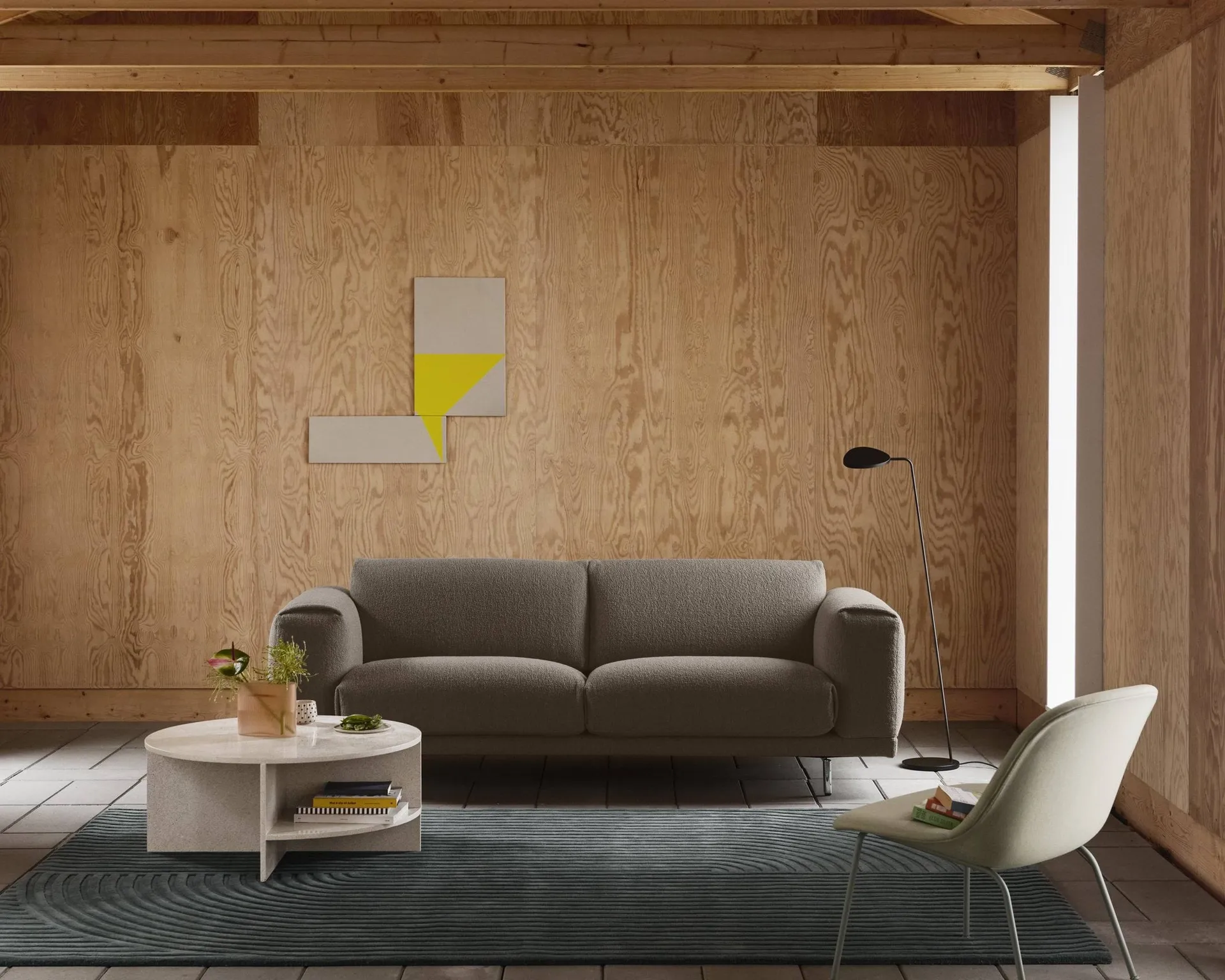 Relevo Rug Quattro uldtæppe, Taupe, 170x240 cm Muuto