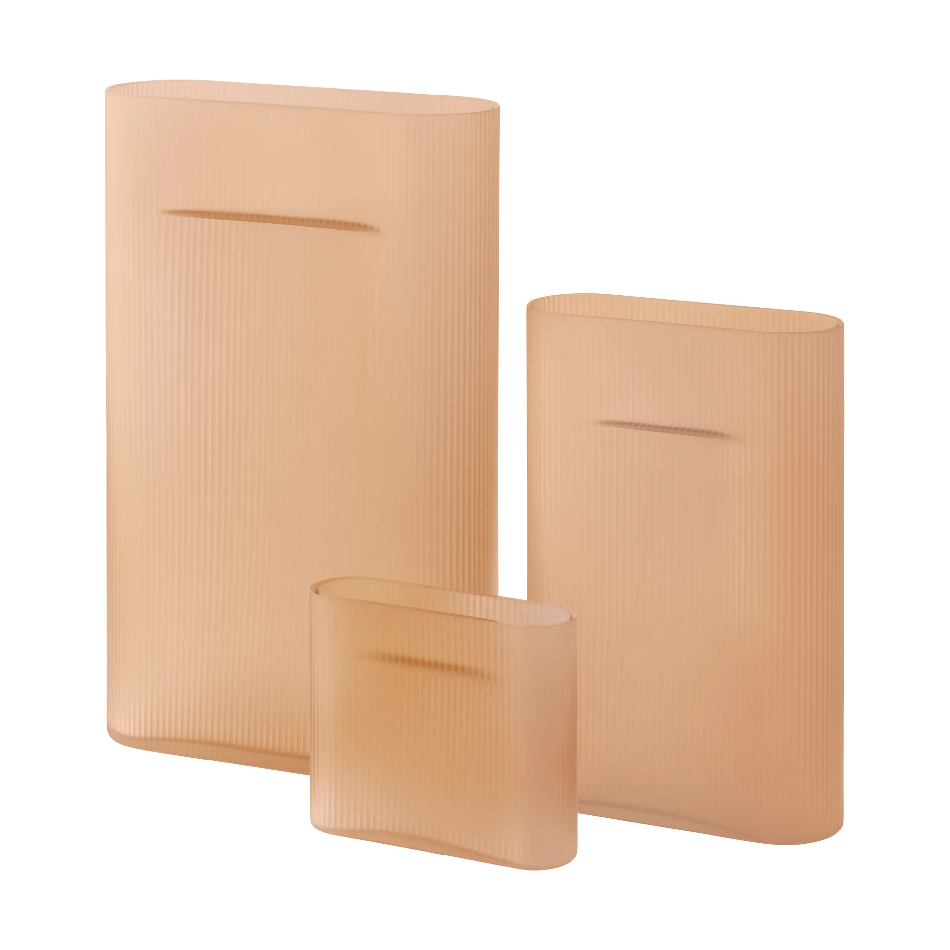 Ridge vase matteret glas 16,5 cm, Light orange Muuto