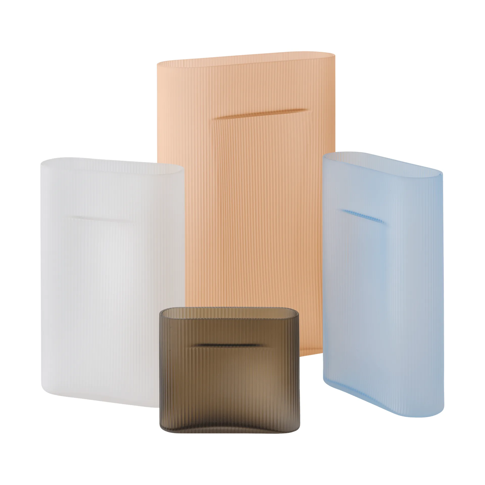 Ridge vase matteret glas 35 cm, Light orange Muuto