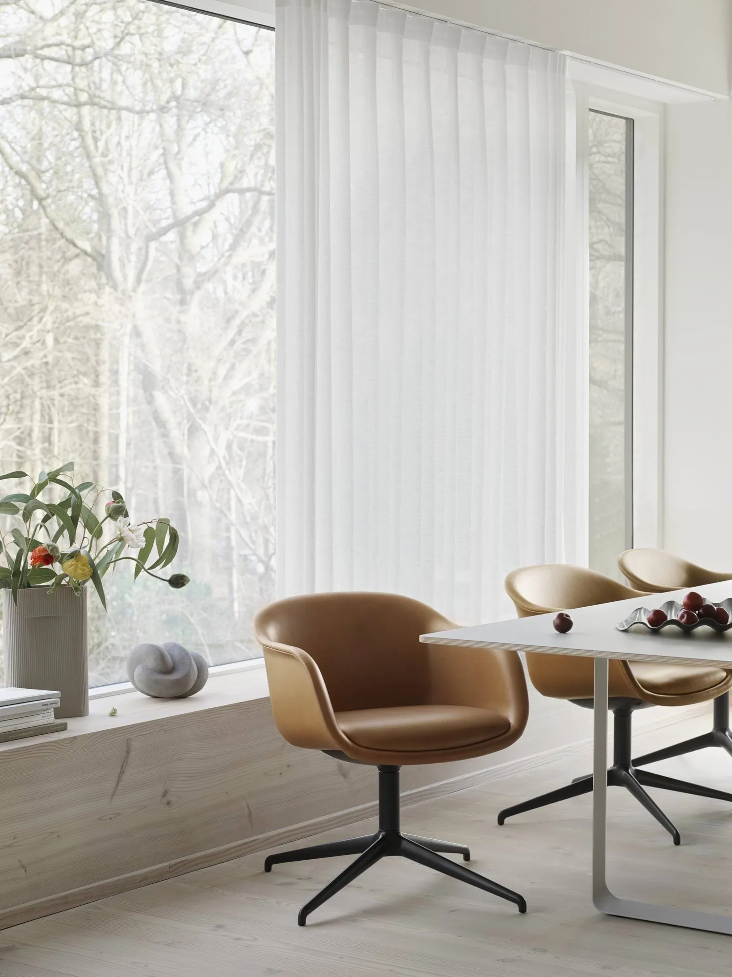 Ridge vase matteret glas 48,5 cm, Light orange Muuto
