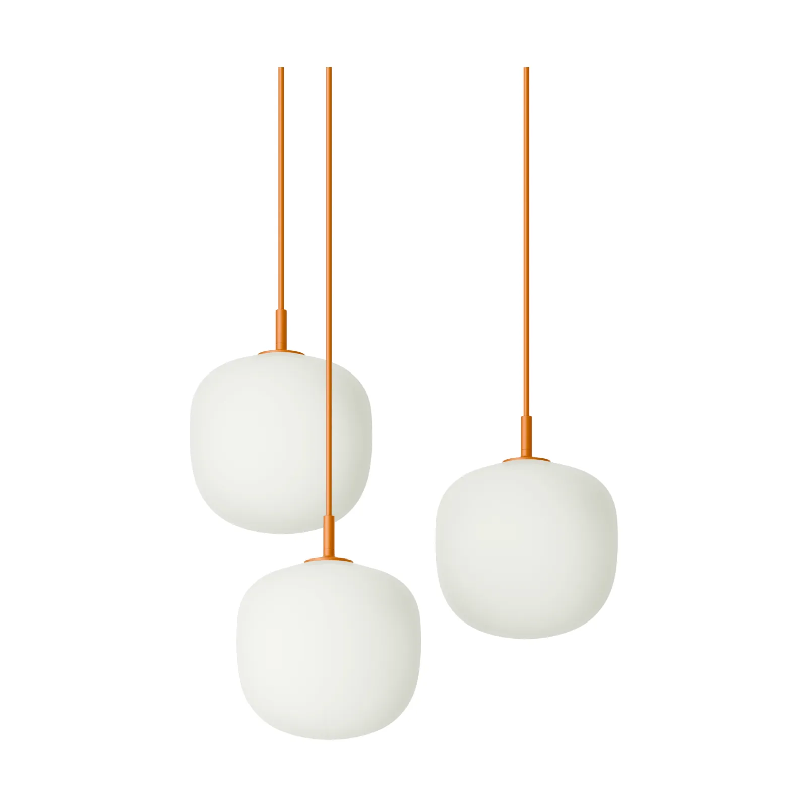 Muuto Rime Pendant Cluster 3 pendellampe Orange, Ø18 cm