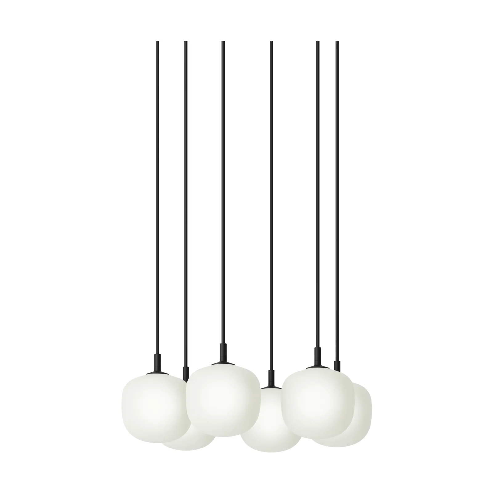 Muuto Rime Pendant Cluster 6 pendellampe Black, Ø12 cm