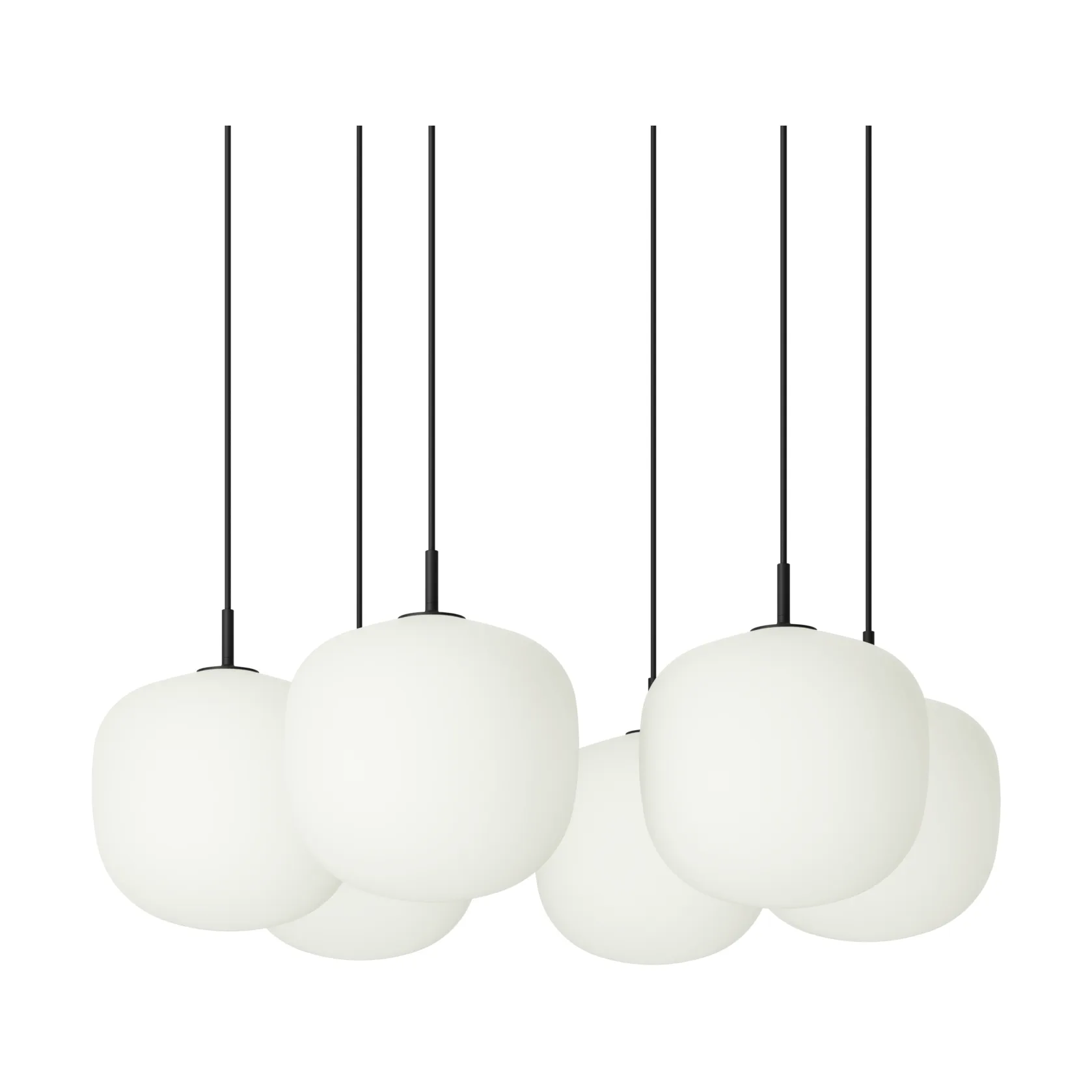 Muuto Rime Pendant Cluster 6 pendellampe Black, Ø25 cm