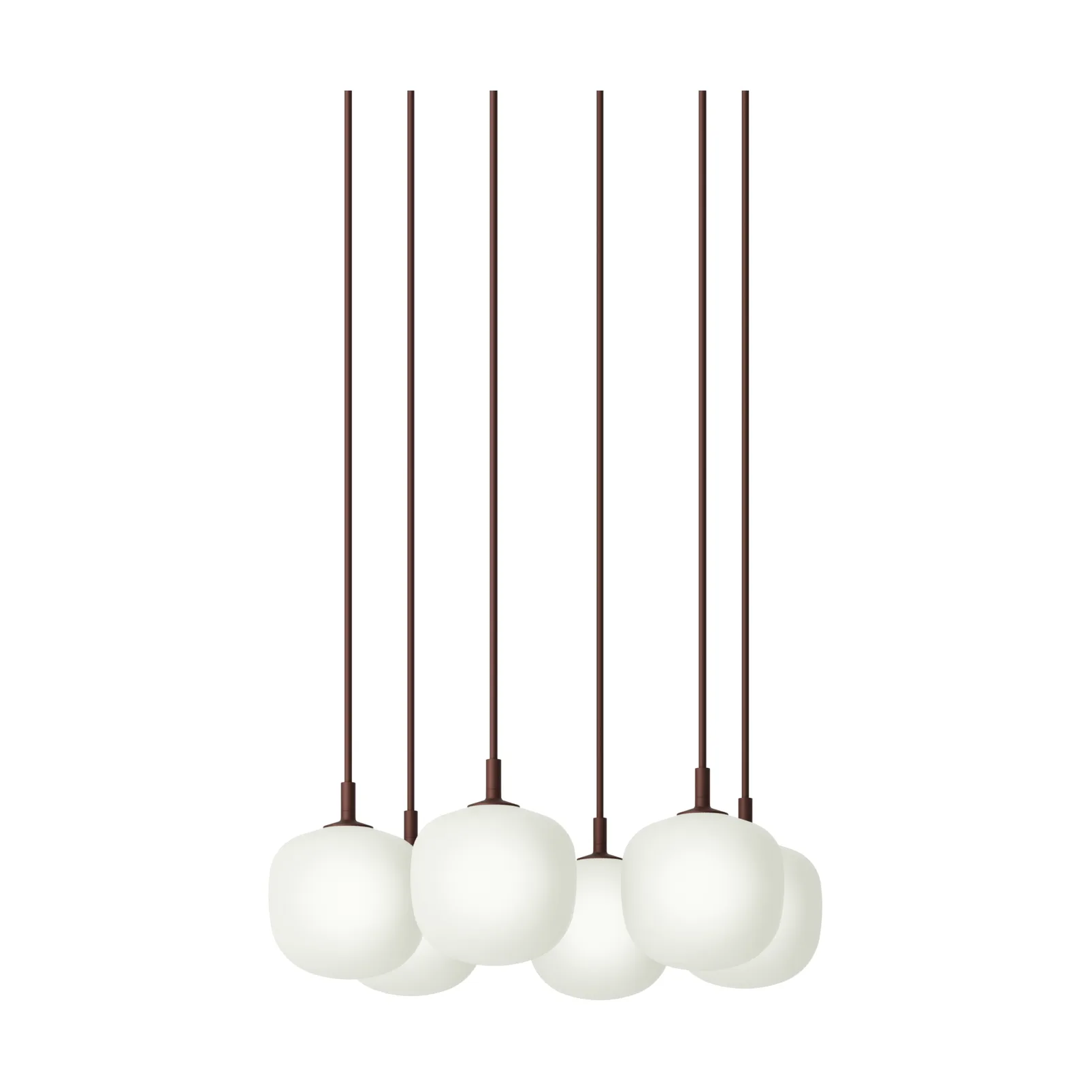Rime Pendant Cluster 6 pendellampe, Deep red, Ø12 cm Muuto