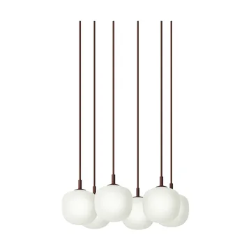 Rime Pendant Cluster 6 pendellampe - Deep red, Ø12 cm - Muuto