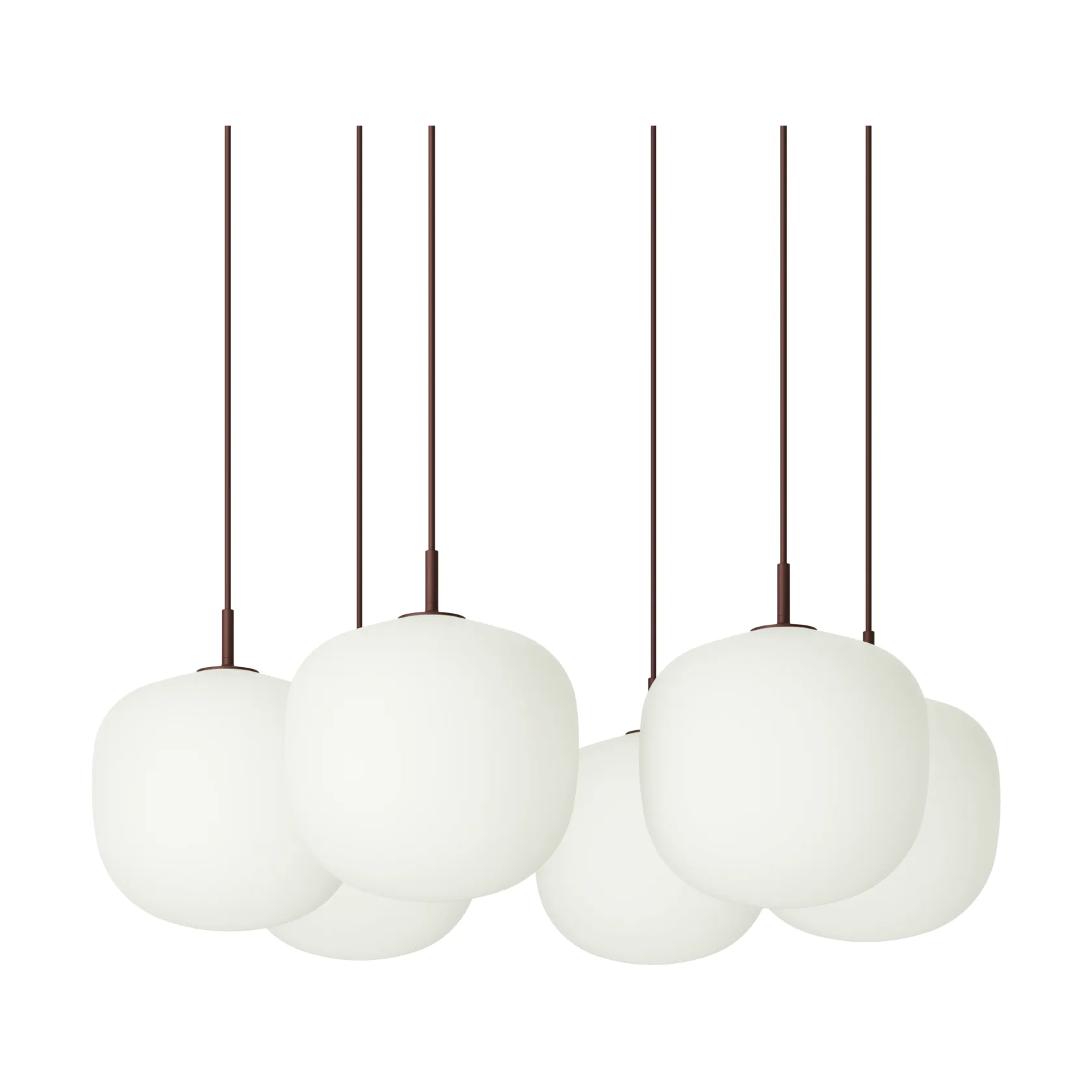 Rime Pendant Cluster 6 pendellampe, Dyb rød, Ø25 cm Muuto