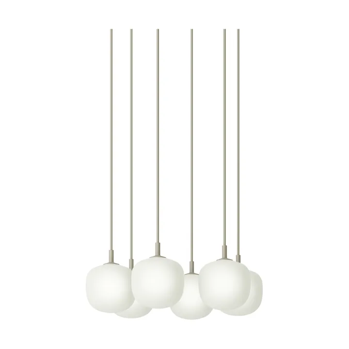 Rime Pendant Cluster 6 pendellampe - Grå, Ø12 cm - Muuto