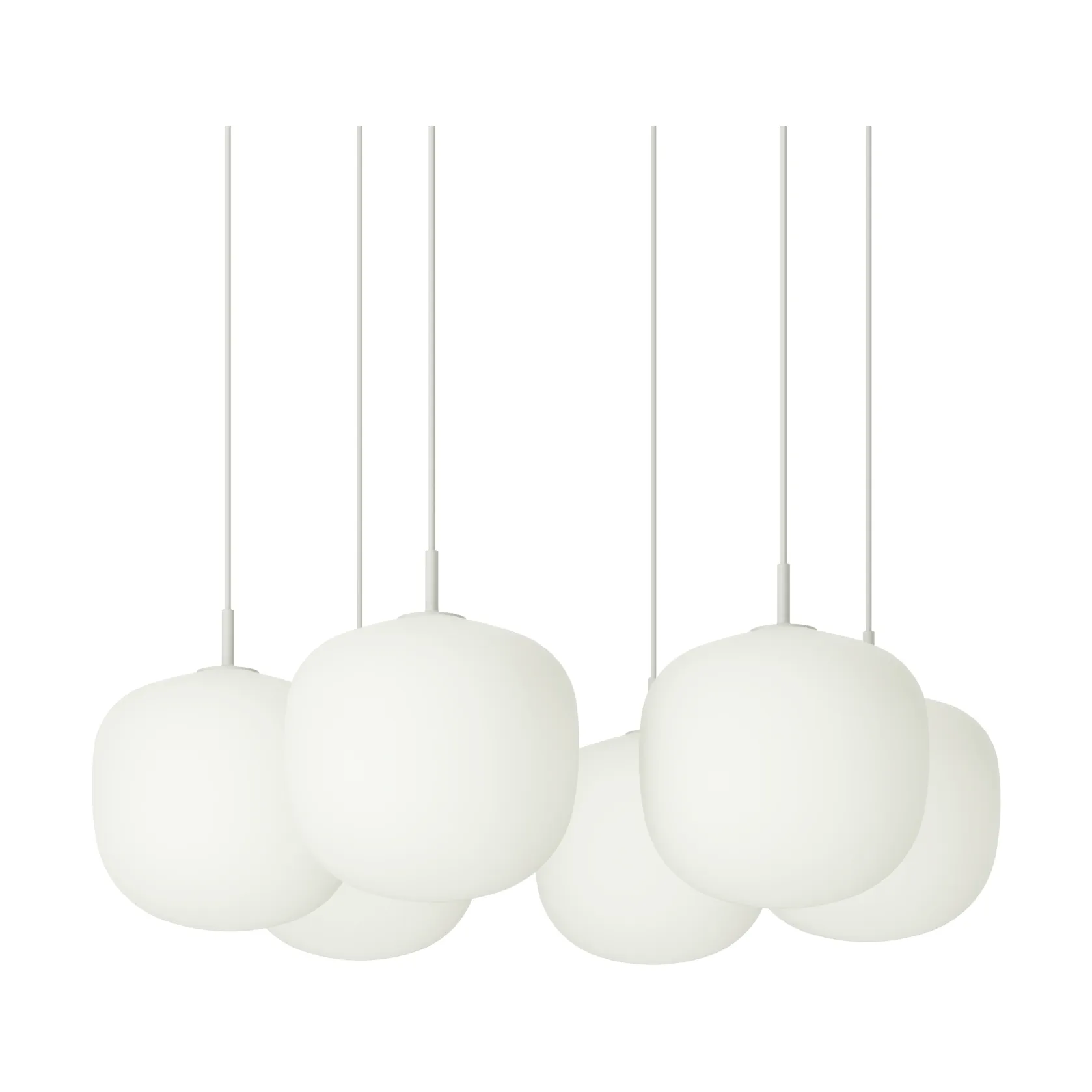 Rime Pendant Cluster 6 pendellampe, Grå, Ø25 cm Muuto