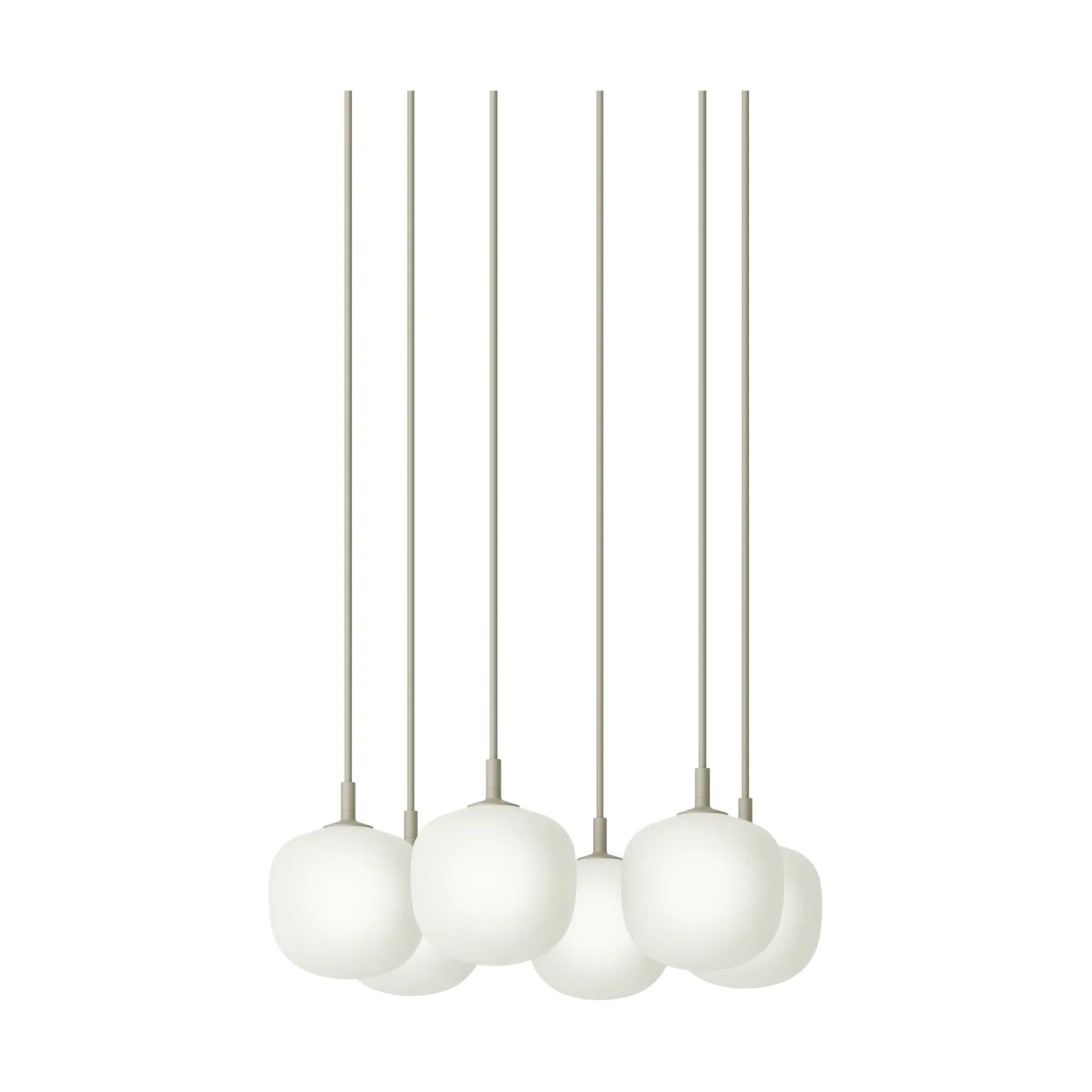 Muuto Rime Pendant Cluster 6 pendellampe Grey, Ø12 cm
