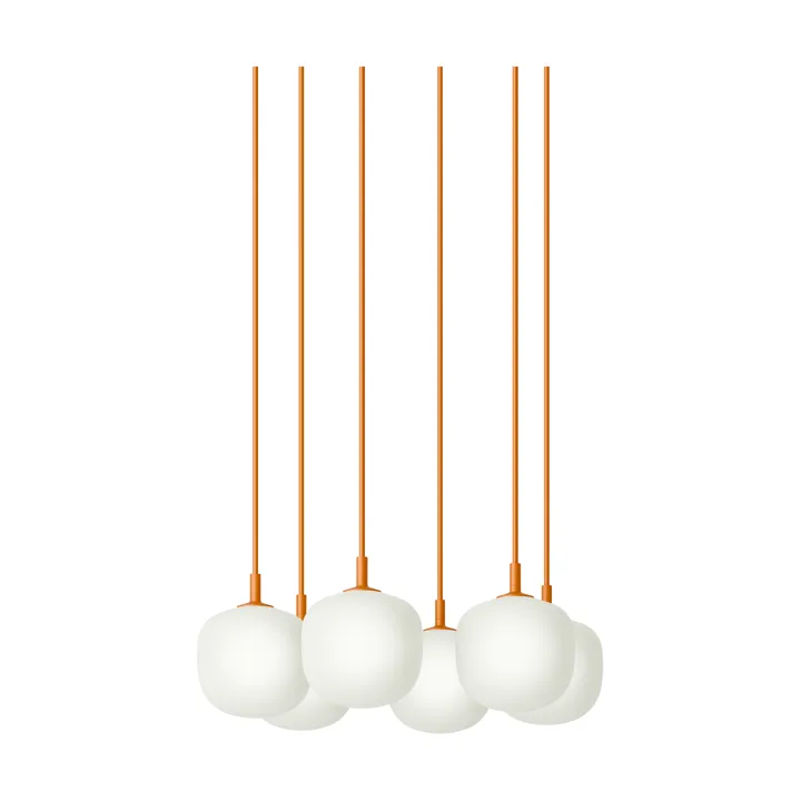Rime Pendant Cluster 6 pendellampe - Orange, Ø12 cm - Muuto