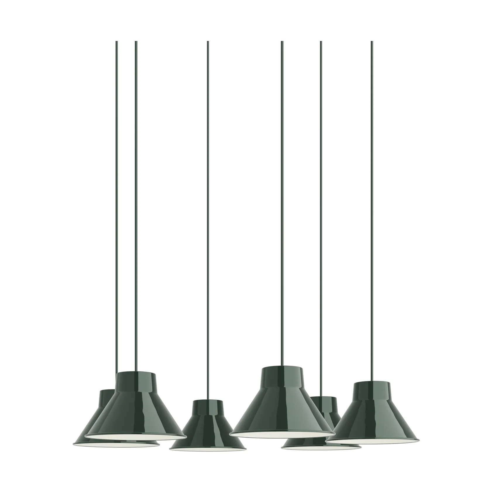 Muuto Top Pendant Cluster 6 pendel lampе Mørkegrøn, Ø21 cm