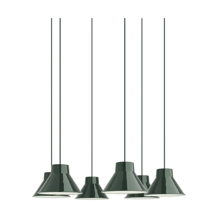 Top Pendant Cluster 6 pendellampe - Dark green, Ø21 cm - Muuto
