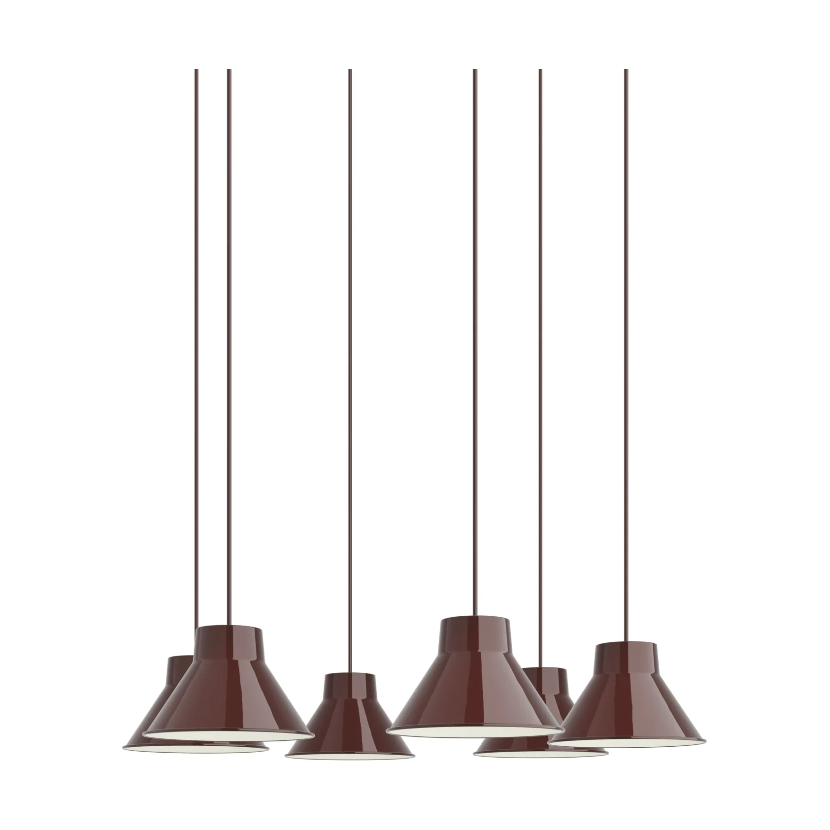 Muuto Top Pendant Cluster 6 pendel lampе Dyb rød, Ø21 cm