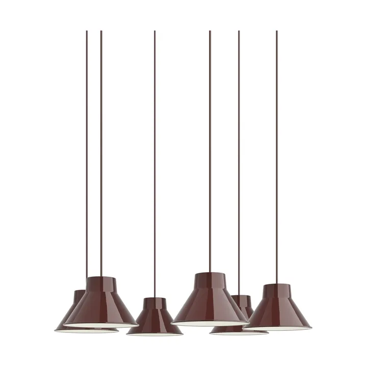 Top Pendant Cluster 6 pendellampe - Deep red, Ø21 cm - Muuto