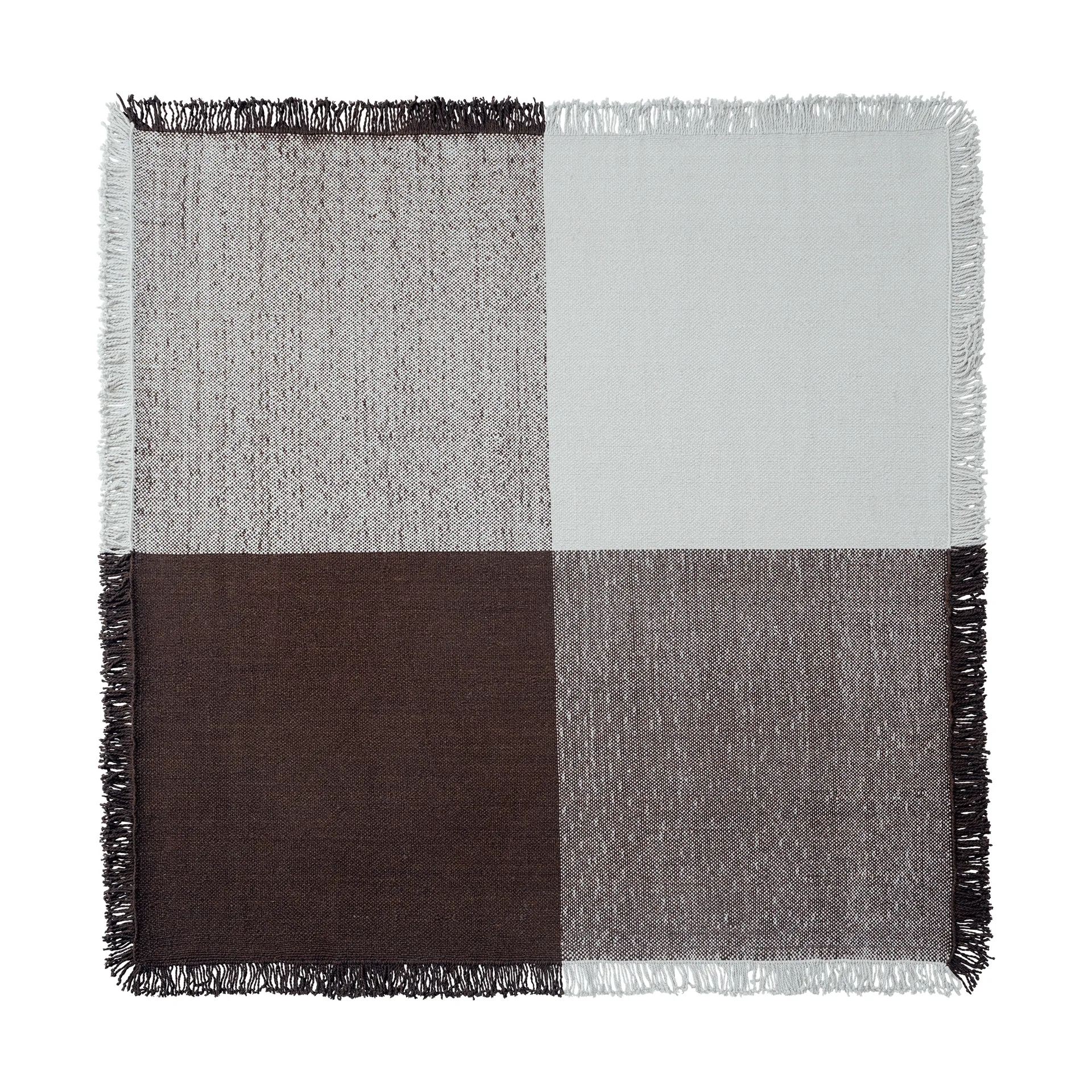 Verso uldtæppe, Cool grey-dark brown, 258x258 cm Muuto