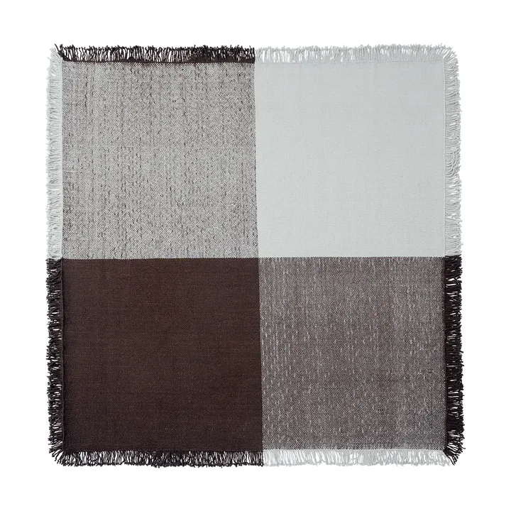 Verso uldtæppe - Cool grey-mørkebrun, 258x258 cm - Muuto