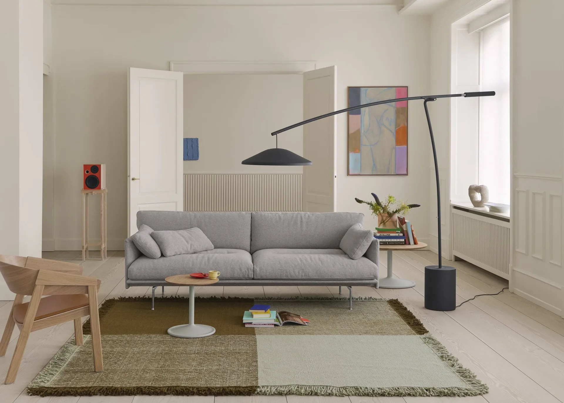 Verso uldtæppe, Cool grey-mørkebrun, 258x258 cm Muuto