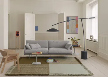 Verso uldtæppe - Cool grey-mørkebrun, 258x258 cm - Muuto
