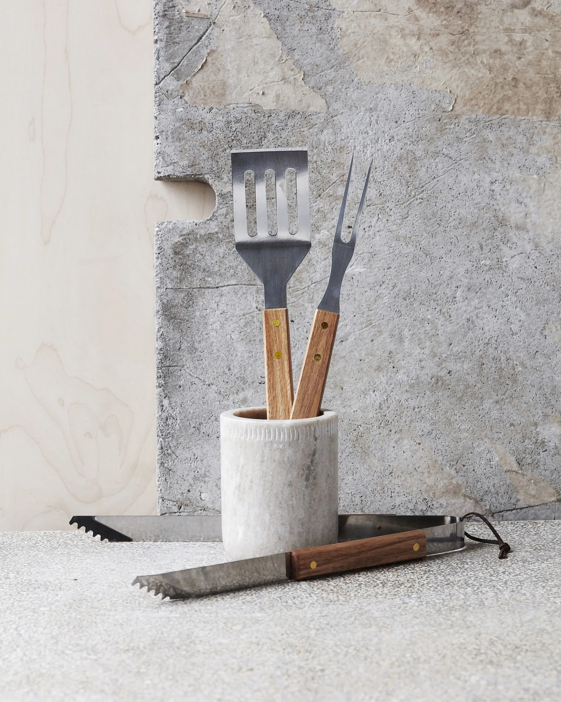 Nicolas Vahé BBQ grillsæt 3 dele, Rustfrit stål/Akacie Nicolas Vahé