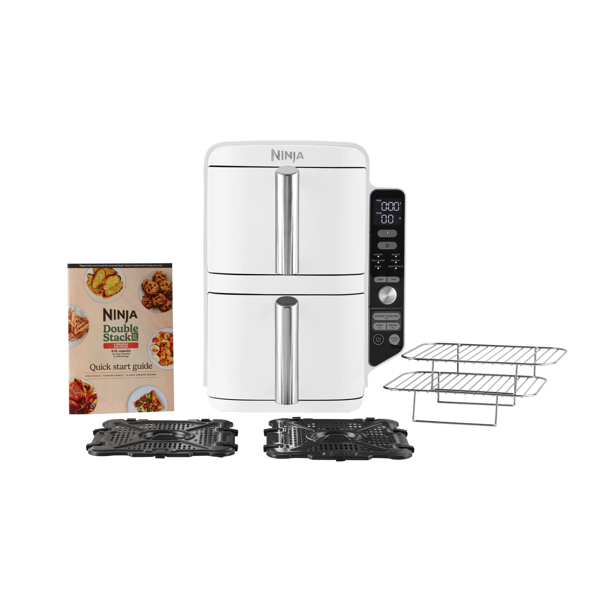 Ninja Air Fryer SL400EUWH double stack XL 2 skuffer 9,5 L, Hvid Ninja