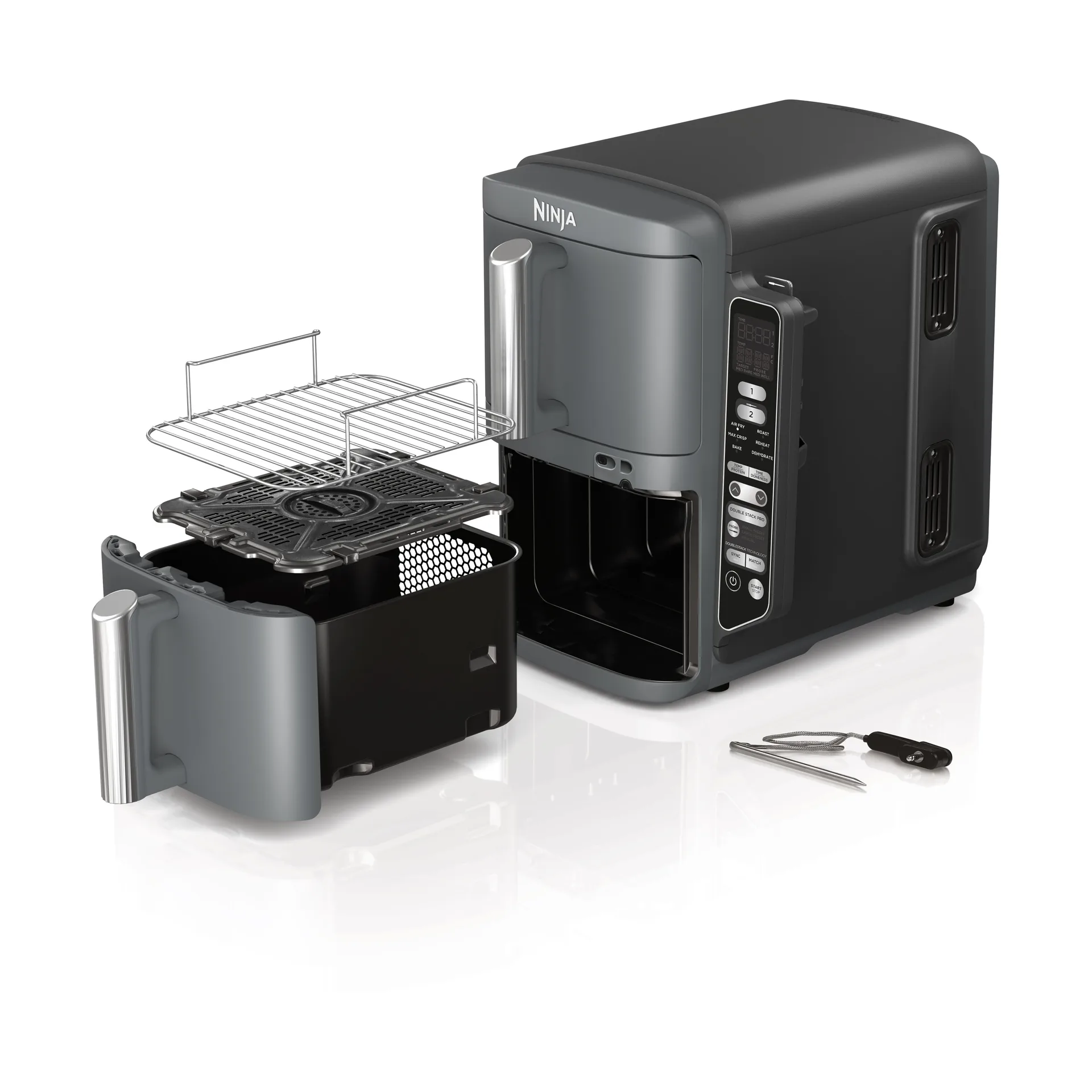 Ninja Air Fryer SL451EU stacked dual zone XL 9,5 L, Sort Ninja