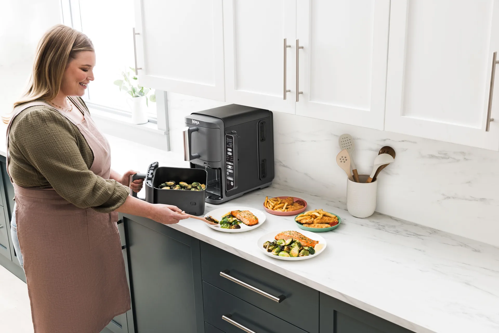 Ninja Air Fryer SL451EU stacked dual zone XL 9,5 L, Sort Ninja