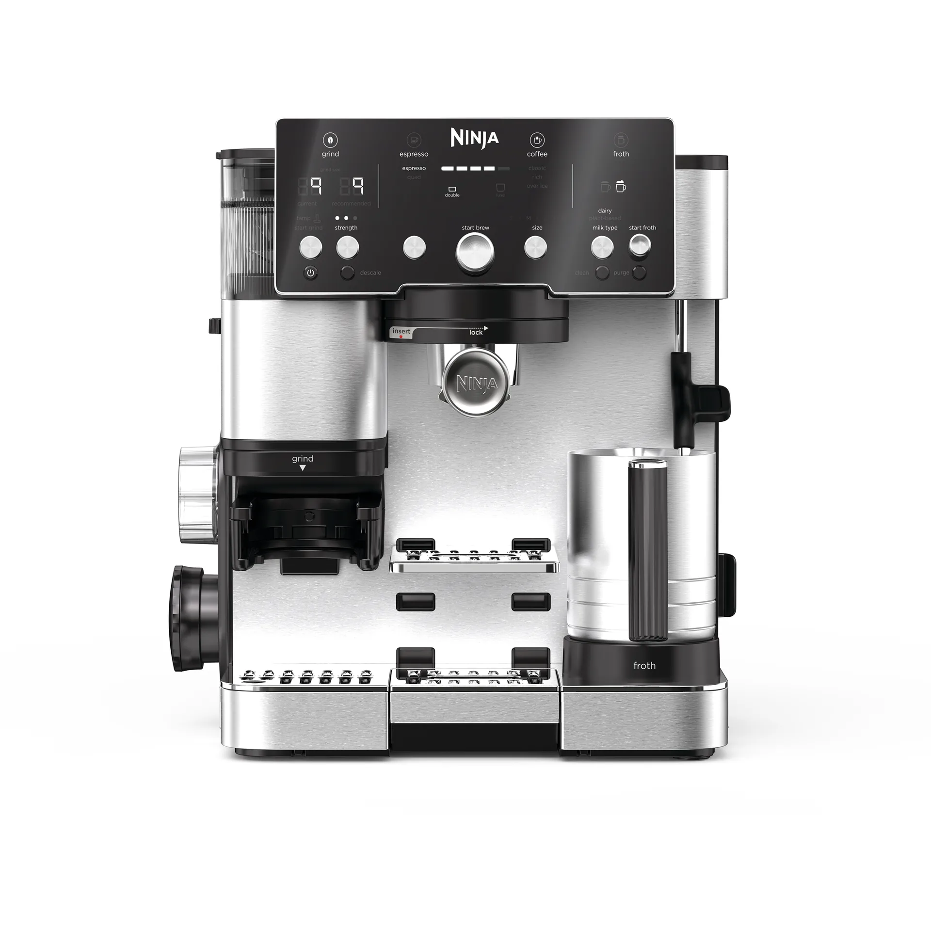 Ninja Luxe™ café essential 2-i-1 espressomaskine, Stainless steel Ninja