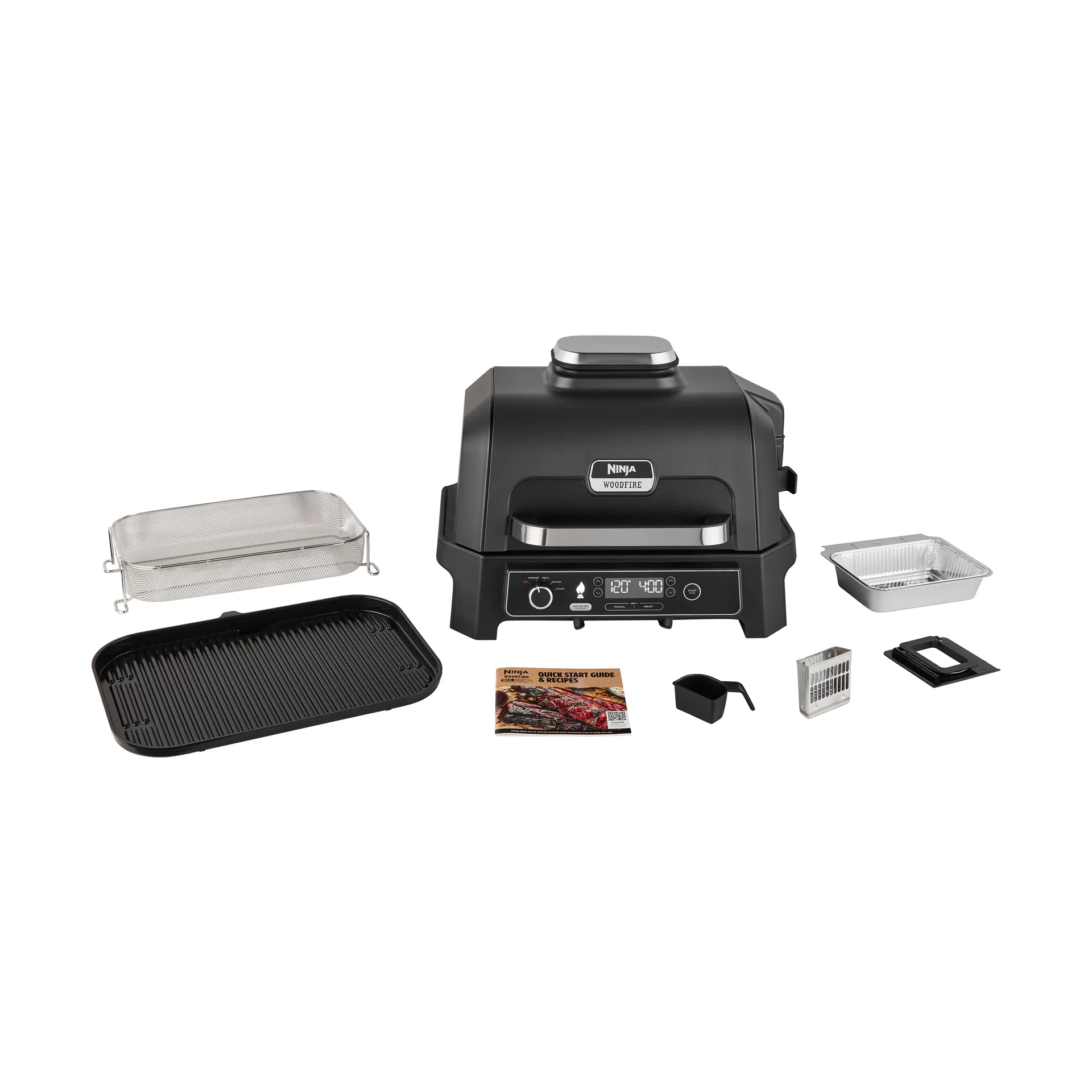 Ninja Woodfire elektrisk grill OG850EU smart cook system, Sort Ninja